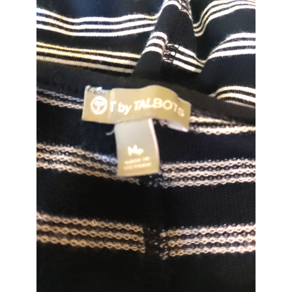 T By Talbot's Women's T Shirt Casual Twist Dress Size Medium Petite Blue White - Picture 5 of 9